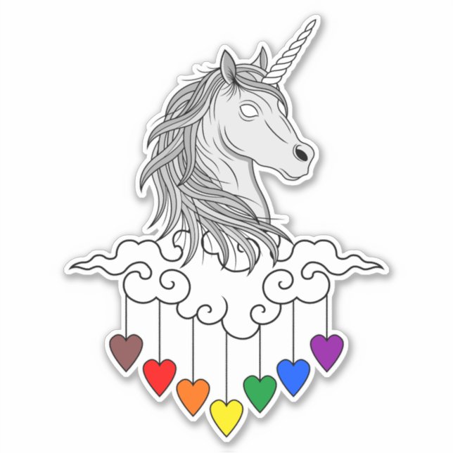 Magical Unicorn Illustration Design Art Sticker (Front)