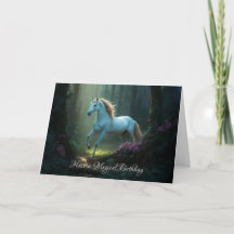 Magical Unicorn in Enchanted Forest Birthday