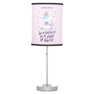 Magical Unicorn Inspirational Quote   Add Name Table Lamp