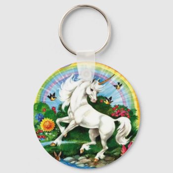 Magical Unicorn Keychain by thexdeadbeatxbarbie at Zazzle