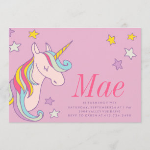 MAGICAL UNICORN KIDS BIRTHDAY INVITATION invite