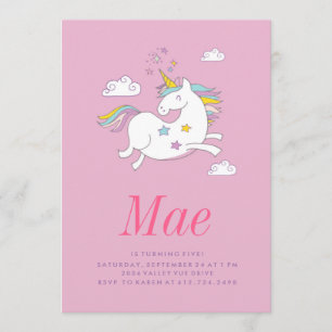 MAGICAL UNICORN KIDS BIRTHDAY INVITATION invite
