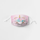 Magical Unicorn Kids' Cloth Face Mask (Front, Unfolded)