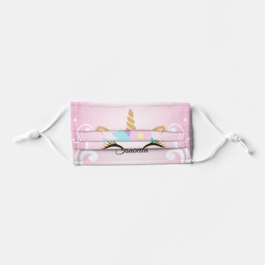 Magical Unicorn Kids' Cloth Face Mask (Front, Folded)