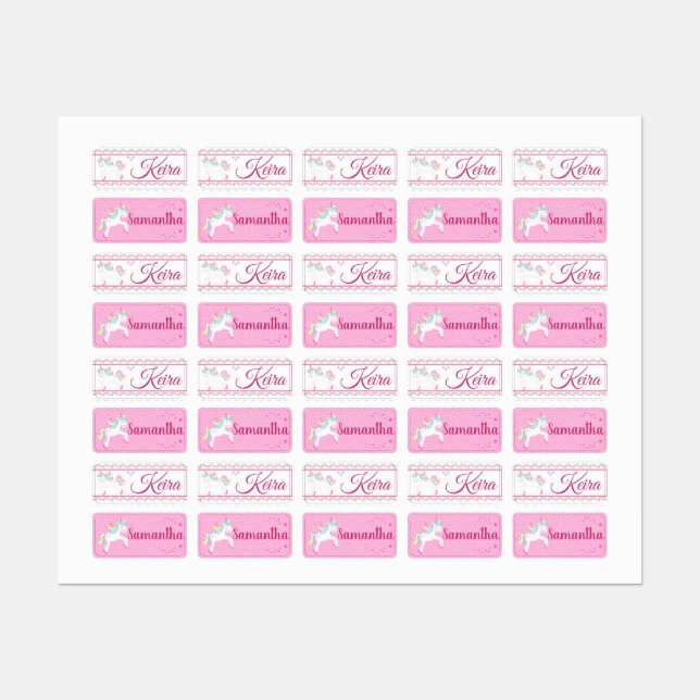 Magical Unicorn Kids Clothing Labels (Sheet)