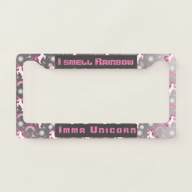 Magical Unicorn License Plate Frame (Front)