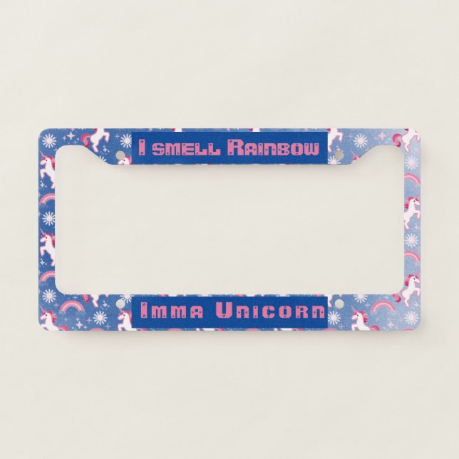 Magical Unicorn License Plate Frame (Front)