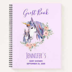 Magical Unicorn Mom & Baby Shower Guest Book