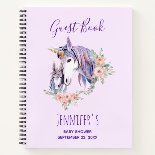 Magical Unicorn Mom  Baby Shower Guest Book
