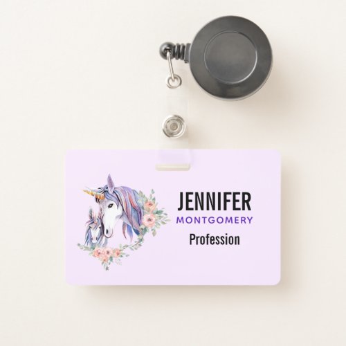 Magical Unicorn Mom  Baby Watercolor Badge