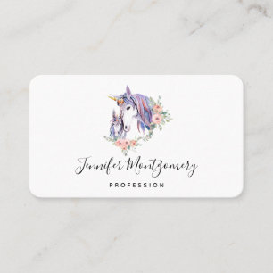 Magical Unicorn Mom & Baby Watercolor Business Card