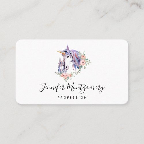 Magical Unicorn Mom  Baby Watercolor Business Card