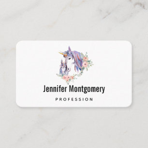 Magical Unicorn Mom & Baby Watercolor Business Card