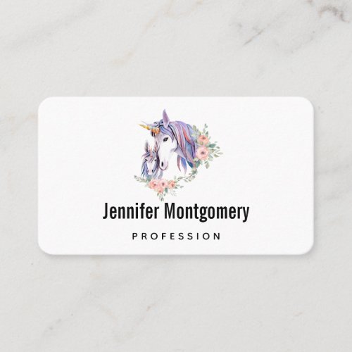 Magical Unicorn Mom  Baby Watercolor Business Card