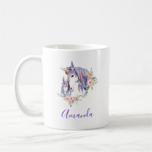 Magical Unicorn Mom & Baby Watercolor Coffee Mug