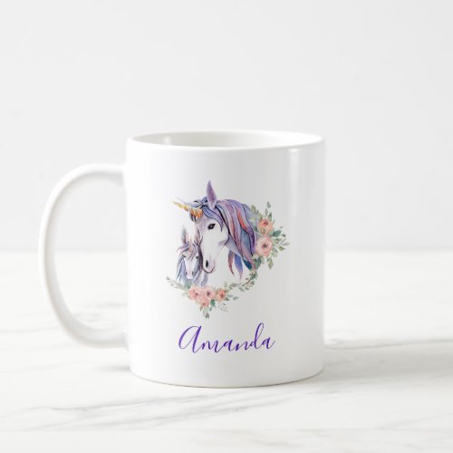 Magical Unicorn Mom  Baby Watercolor Coffee Mug