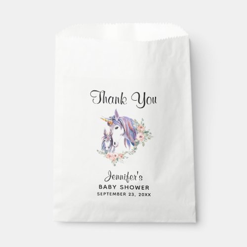 Magical Unicorn Mom  Baby Watercolor Favor Bag