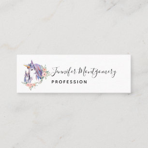 Magical Unicorn Mom & Baby Watercolor Mini Business Card
