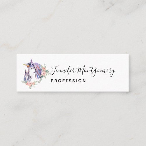 Magical Unicorn Mom  Baby Watercolor Mini Business Card