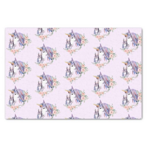 Magical Unicorn Mom  Baby Watercolor Pattern Tissue Paper