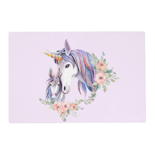 Magical Unicorn Mom & Baby Watercolor Placemat