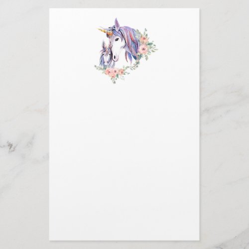Magical Unicorn Mom  Baby Watercolor Stationery