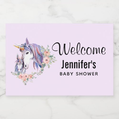 Magical Unicorn Mom  Baby Watercolor Welcome Food Label