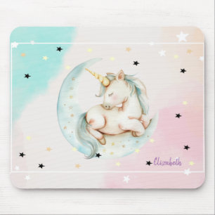 Magical Unicorn, Moon, Stars Mouse Pad