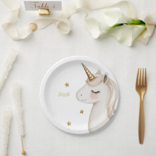 Magical Unicorn Neutral Birthday Party Paper Plates