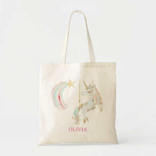 Magical Unicorn on Golden Swing Tote Bag