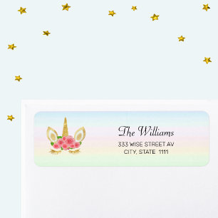 Magical Unicorn on Pastel Colors Label