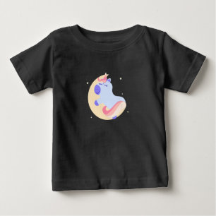 Magical Unicorn on the Moon – Custom Baby Girl T-Shirt