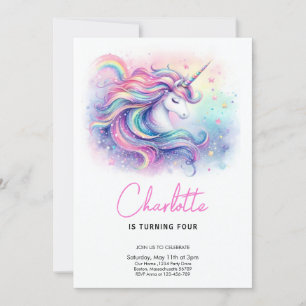 Magical Unicorn Party Any Age Birthday Invitation