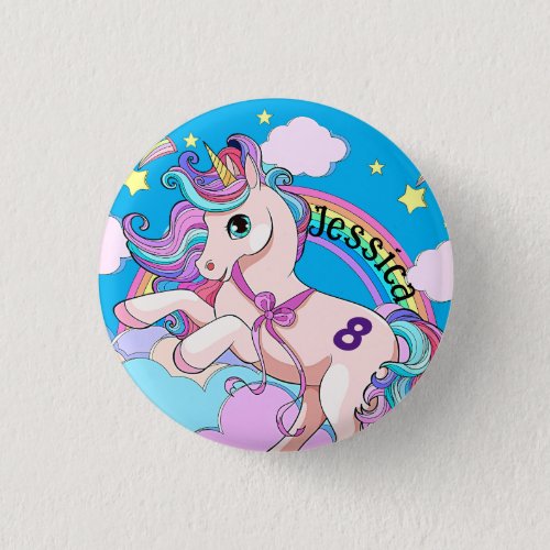 Magical Unicorn Party badge Button