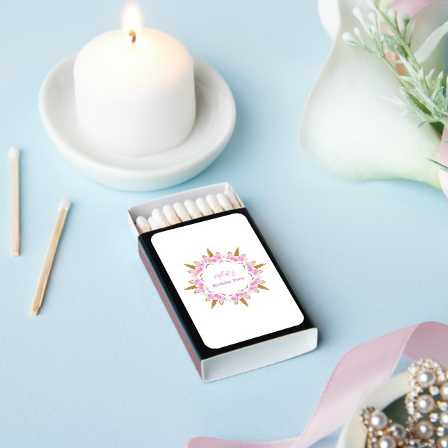 Magical Unicorn Party Birthday Matchboxes (Insitu)