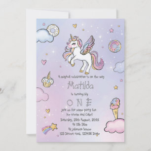 Magical Unicorn party Invitation