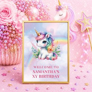Magical Unicorn Pastel Colors Girl Welcome Sign