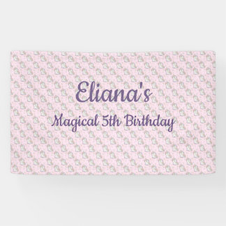 Magical Unicorn Pastel Rainbow Birthday Party Banner