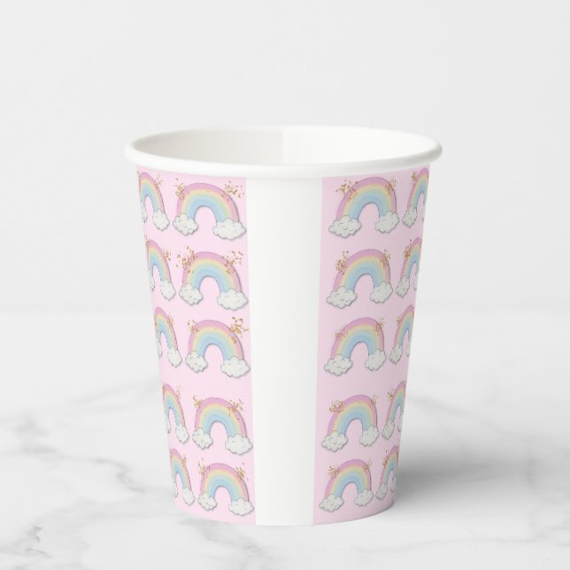 Magical Unicorn Pastel Rainbow Party  Paper Cups (Left)
