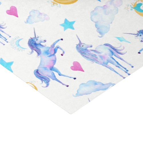 Magical Unicorn Pattern Watercolor Fantasy Design Tissue Paper