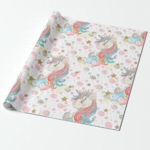 Magical Unicorn Pattern Wrapping Paper