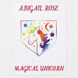 MAGICAL UNICORN PERSONALIZED BABY BLANKET. BABY BLANKET
