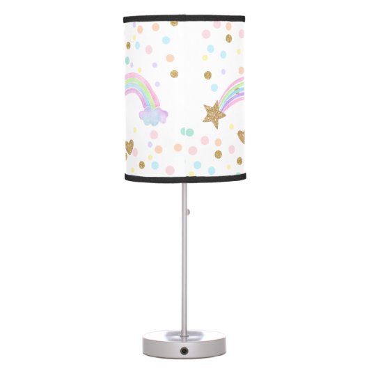 Magical Unicorn Personalized Baby Girl Cute Table Lamp (Back)