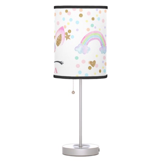 Magical Unicorn Personalized Baby Girl Cute Table Lamp (Right)