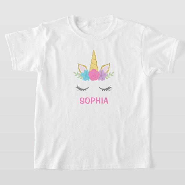 Magical Unicorn Personalized Girl T-Shirt