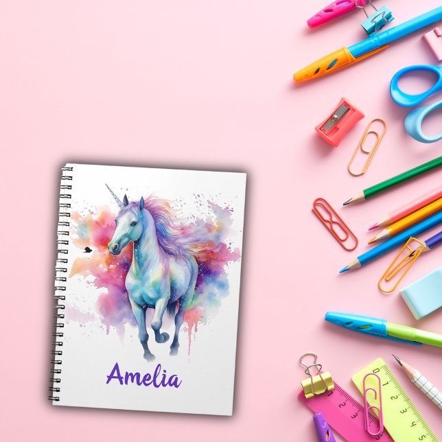 Magical Unicorn Personalized Kid Sketchbook School Notebook (Creator Uploaded)