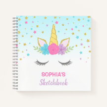 Magical Unicorn Personalized Kids Sketchbook