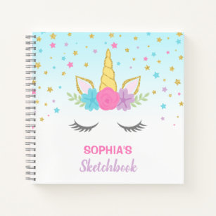 Personalised Notebook 100 Lined Pages Notes Journal Note Pad Unicorn Doodle 1290 