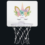 Magical Unicorn Personalized name glitter girly  Mini Basketball Hoop<br><div class="desc">Magical Unicorn Personalized name glitter girly style .</div>