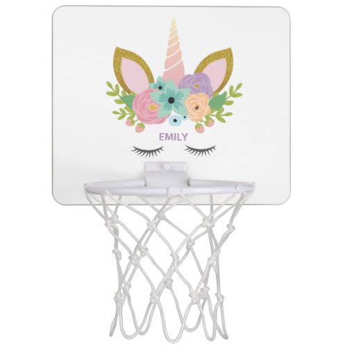 Magical Unicorn Personalized name glitter girly  Mini Basketball Hoop